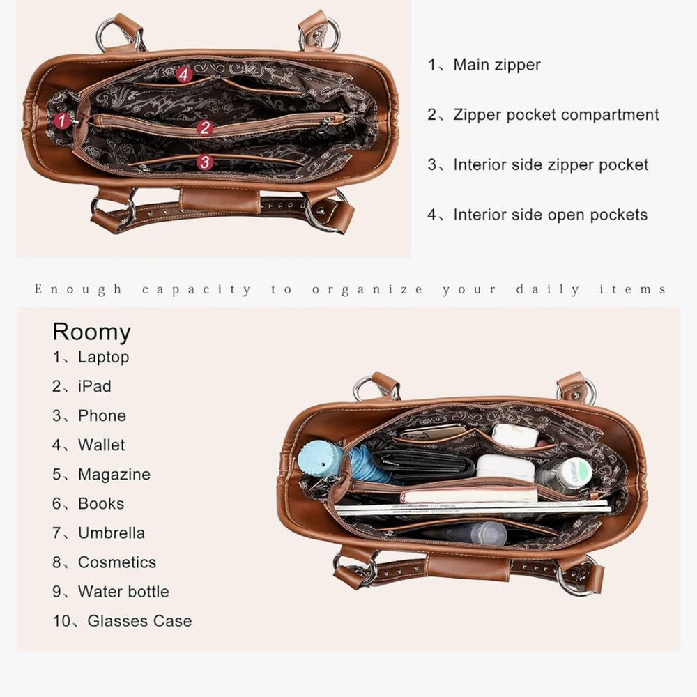 Montana West Brown Shoulder Bag with Tooled Leather Detailing - Picture 9 of 11